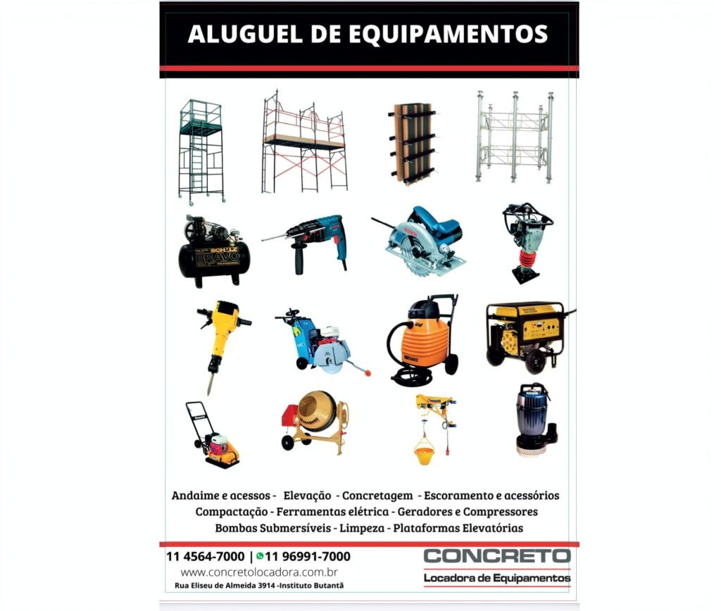 aluguel de máquinas para construção